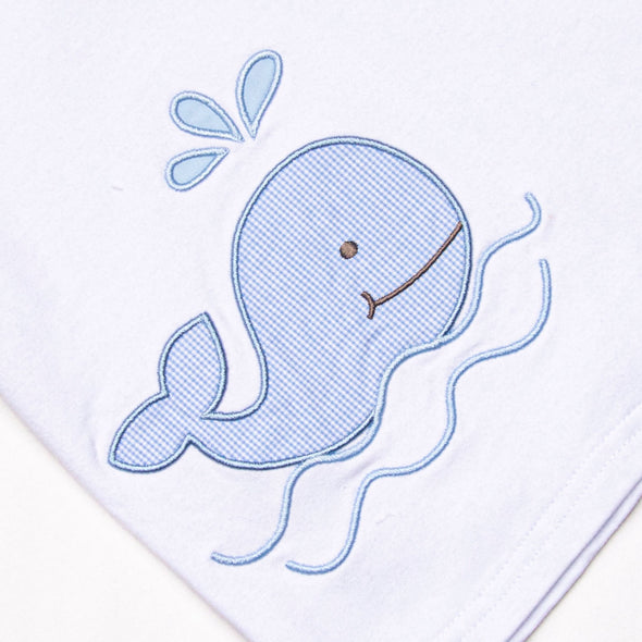 Rainbow Waves Applique Short Set, Blue