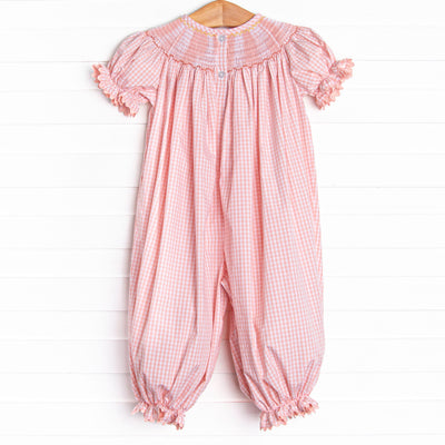 Harvest Hues Smocked Romper, Pink