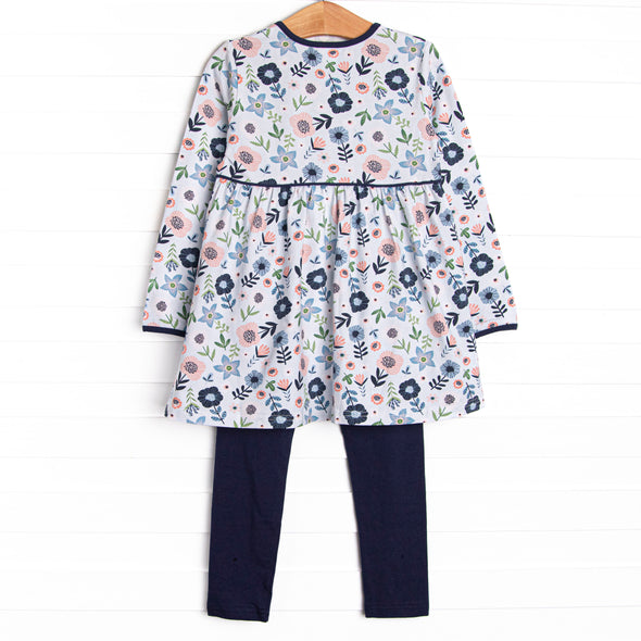 Dare To Blossom Pocket Legging Set, Blue