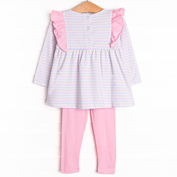 Striped Delight Legging Set, Pink