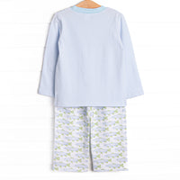 Clear Lake Catch Knit Pant Set, Blue