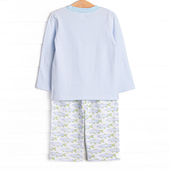 Clear Lake Catch Knit Pant Set, Blue