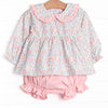 Early Fall Florals Diaper Set, Pink