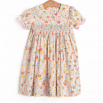 Buttercup Bows Smocked Dress, Pink