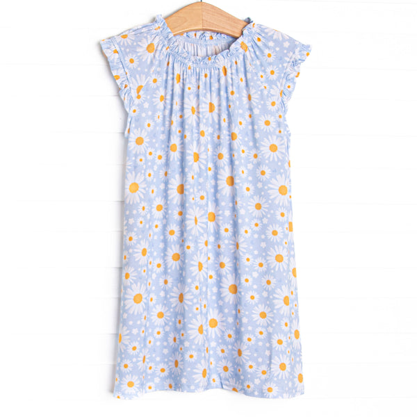 Dotted with Daisies Bamboo Night Gown, Blue