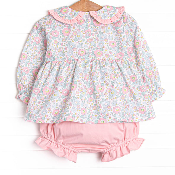Early Fall Florals Diaper Set, Pink