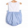 Summer at Sea Embroidered Sunsuit, Blue