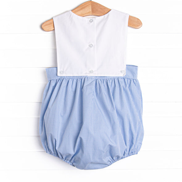 Summer at Sea Embroidered Sunsuit, Blue