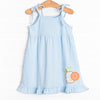 Tangerines in Tulum Applique Dress, Blue
