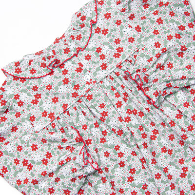 Holly Jolly Floral Smocked Dress, Green