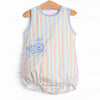 Rainbow Waves Applique Bubble, Blue