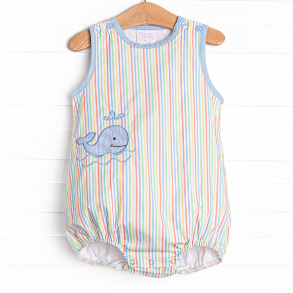 Rainbow Waves Applique Bubble, Blue