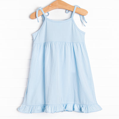 Tangerines in Tulum Applique Dress, Blue