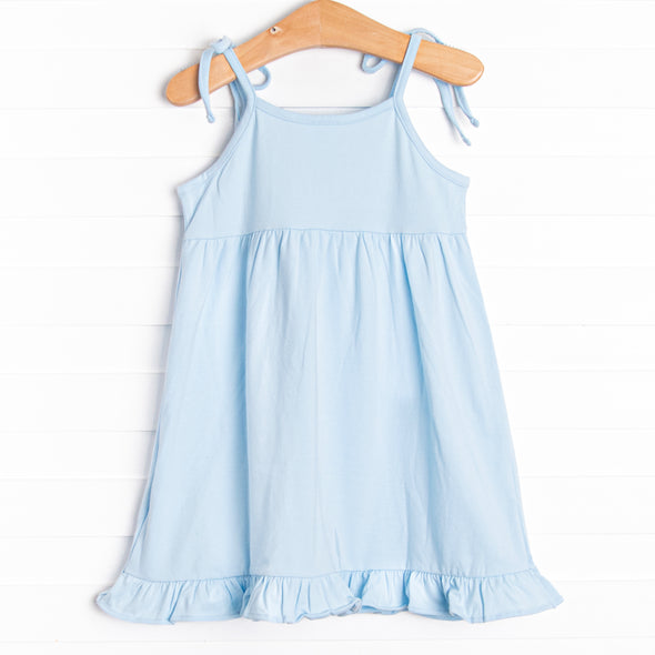 Tangerines in Tulum Applique Dress, Blue