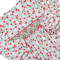 Holly Jolly Floral Smocked Legging Set, Green