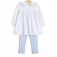 Blue Spruce Applique Legging Set, Blue