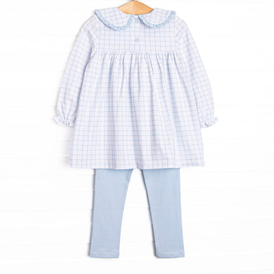 Blue Spruce Applique Legging Set, Blue