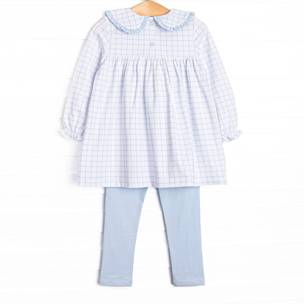 Blue Spruce Applique Legging Set, Blue