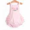 Peace, Love, and Popsicles Ruffle Applique Sunsuit, Pink