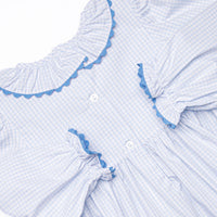 Windowpane Wonderland Smocked Bubble, Blue