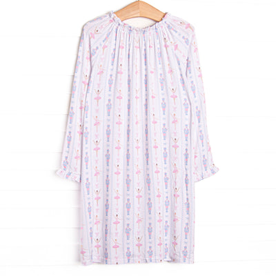 Sugar Plum Soiree Bamboo Long Sleeve Night Gown, Pink