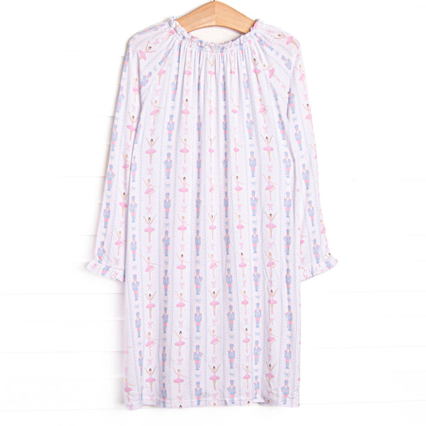 Sugar Plum Soiree Bamboo Long Sleeve Night Gown, Pink