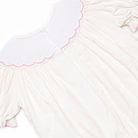 Snowfall Forest Smocked Bishop Dress, White