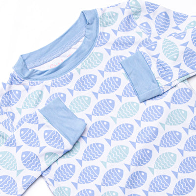 With the Tide Bamboo Pajama Set, Blue