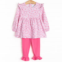 Pink Plaza Ruffle Legging Set, Pink