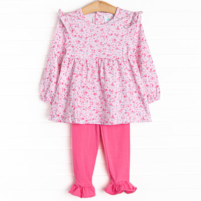 Pink Plaza Ruffle Legging Set, Pink