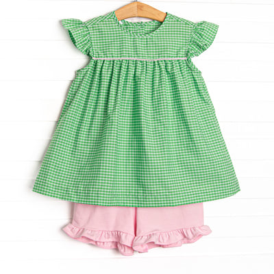 Greenscape Garden Ruffle Short Set, Green
