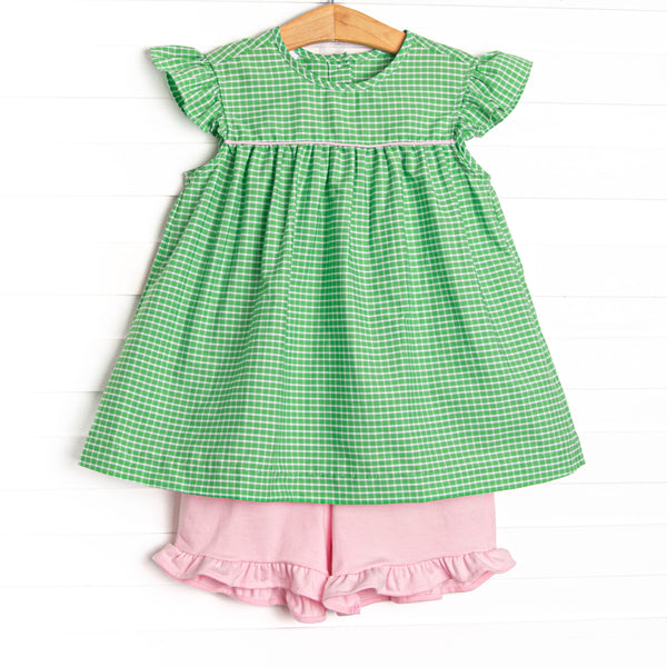 Greenscape Garden Ruffle Short Set, Green