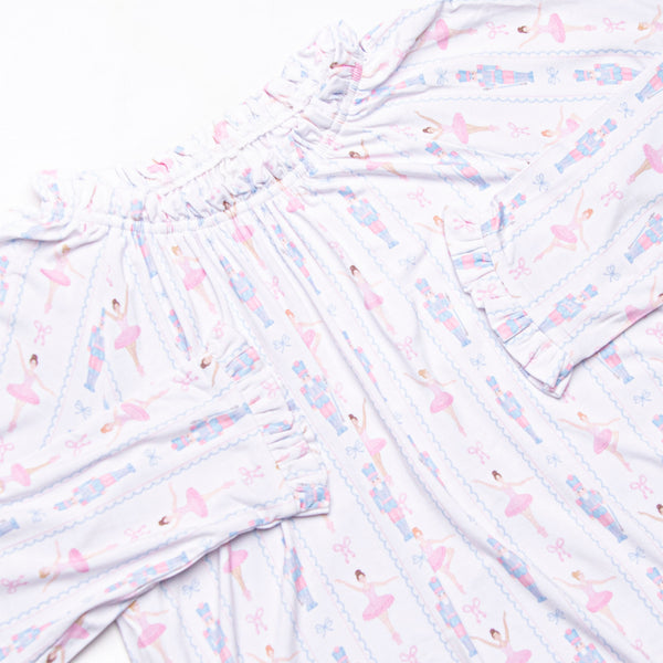 Sugar Plum Soiree Bamboo Long Sleeve Night Gown, Pink