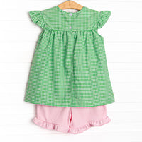 Greenscape Garden Ruffle Short Set, Green