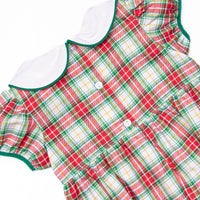 Traditional Tree Lighting Embroidered Dress, Green