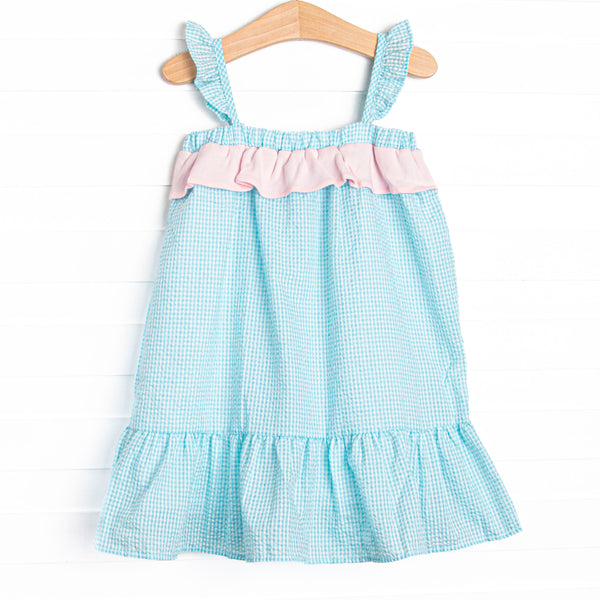 Turquoise Tiers Dress, Blue