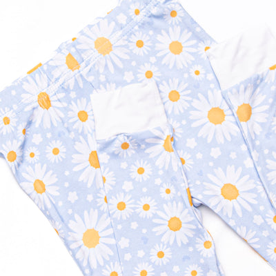 Dotted with Daisies Bamboo Pajama Set, Blue