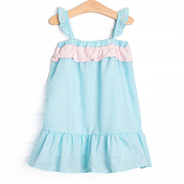 Turquoise Tiers Dress, Blue