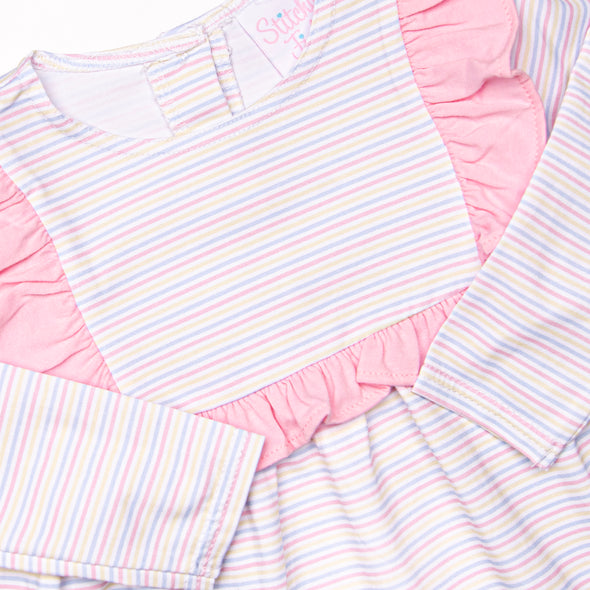 Striped Delight Legging Set, Pink