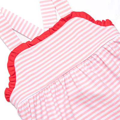 Sweetest Pick Applique Dress, Pink Stripe