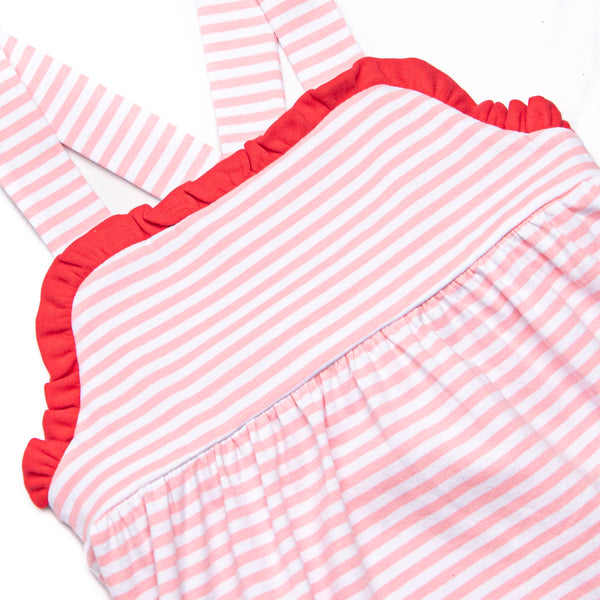 Sweetest Pick Applique Dress, Pink Stripe