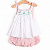 Sea Breeze Sunset Smocked Short Set, Pink