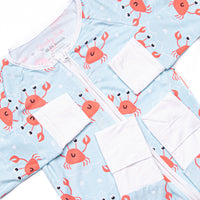 Sand Crab Sleeper Bamboo Zippy Pajama, Blue