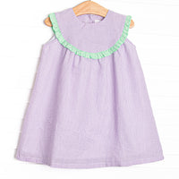 Subtle Seersucker Dress, Purple