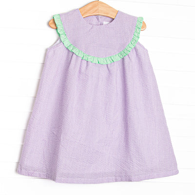 Subtle Seersucker Dress, Purple