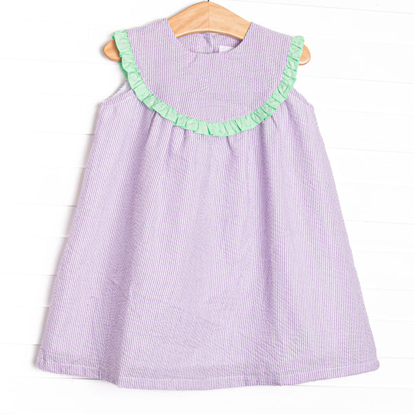 Subtle Seersucker Dress, Purple