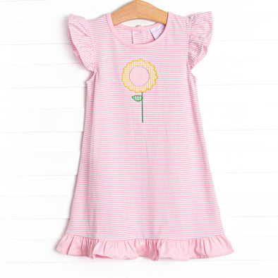 Sunflower Summer Applique Dress, Pink