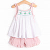 Sea Breeze Sunset Smocked Short Set, Pink