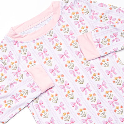Bedtime Bouquets Bamboo Pajama Set, Pink