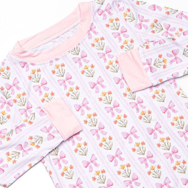 Bedtime Bouquets Bamboo Pajama Set, Pink